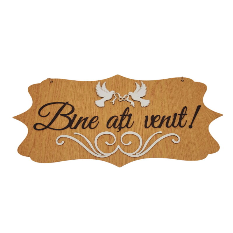 Placuta ''Bine ati venit'' pentru miri
